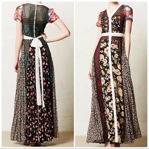 Beguile by Byron Lars Sula Maxi button down patchwork floral Dress